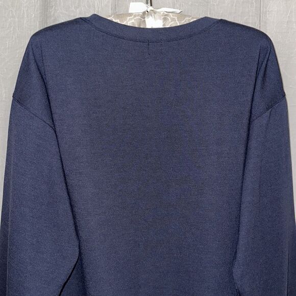 GAP M Indigo Crew French Terry Cloth Inner Athletic Crop Sweatshirt - Picture 4 of 11